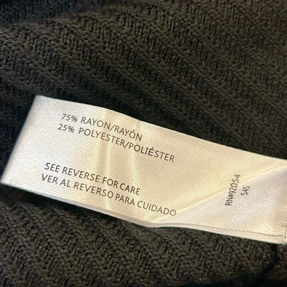 Black Cardigan Sweater, LS Open, Ribbed Design, New with Tags - Picture 8 of 9